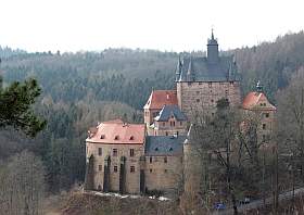 Die Burg Kriebstein an der Zschopau in Sachsen