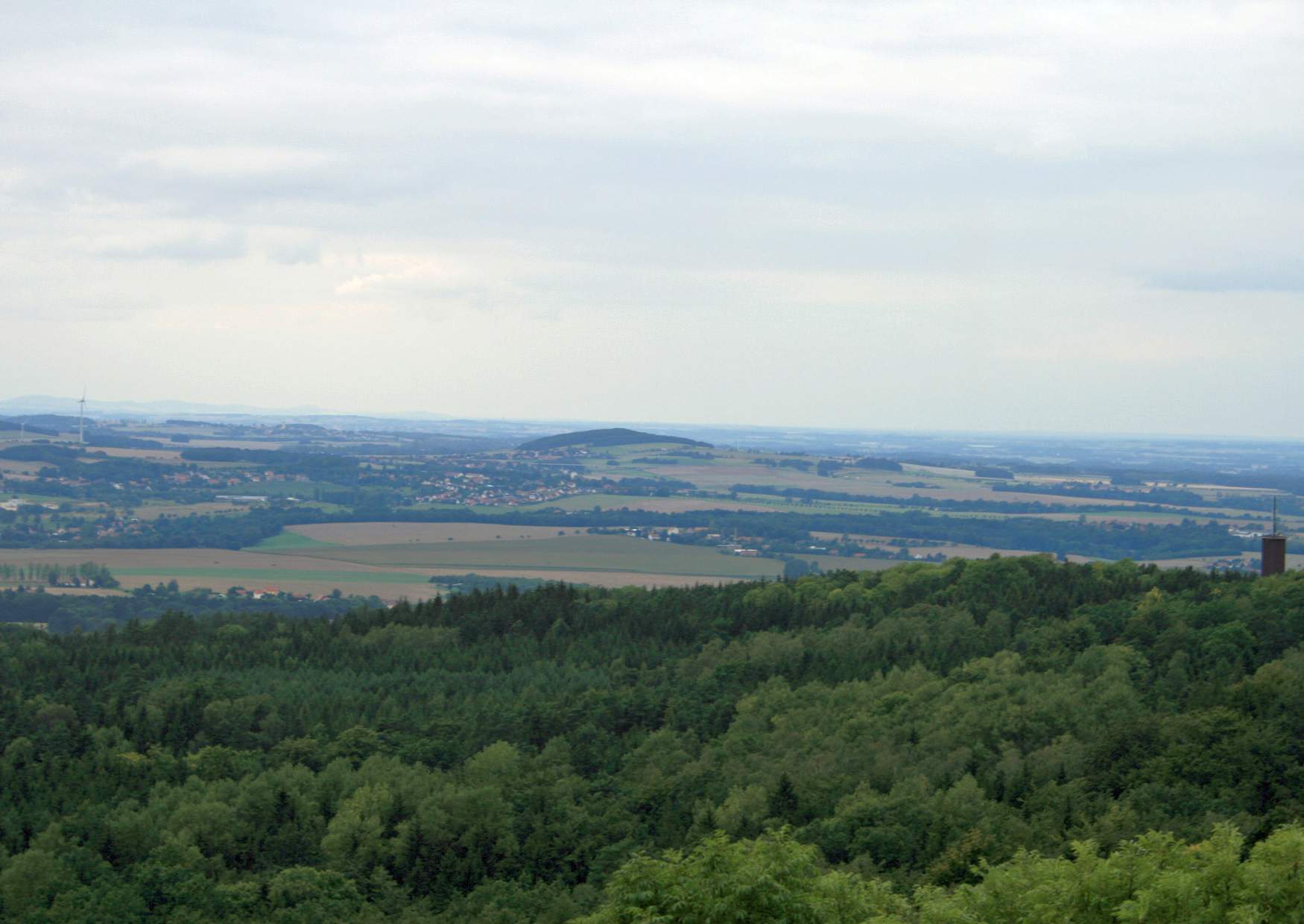 Blick vom Rotstein auf Dolgowitz, Rosenhain, Wendisch Cunnersdorf