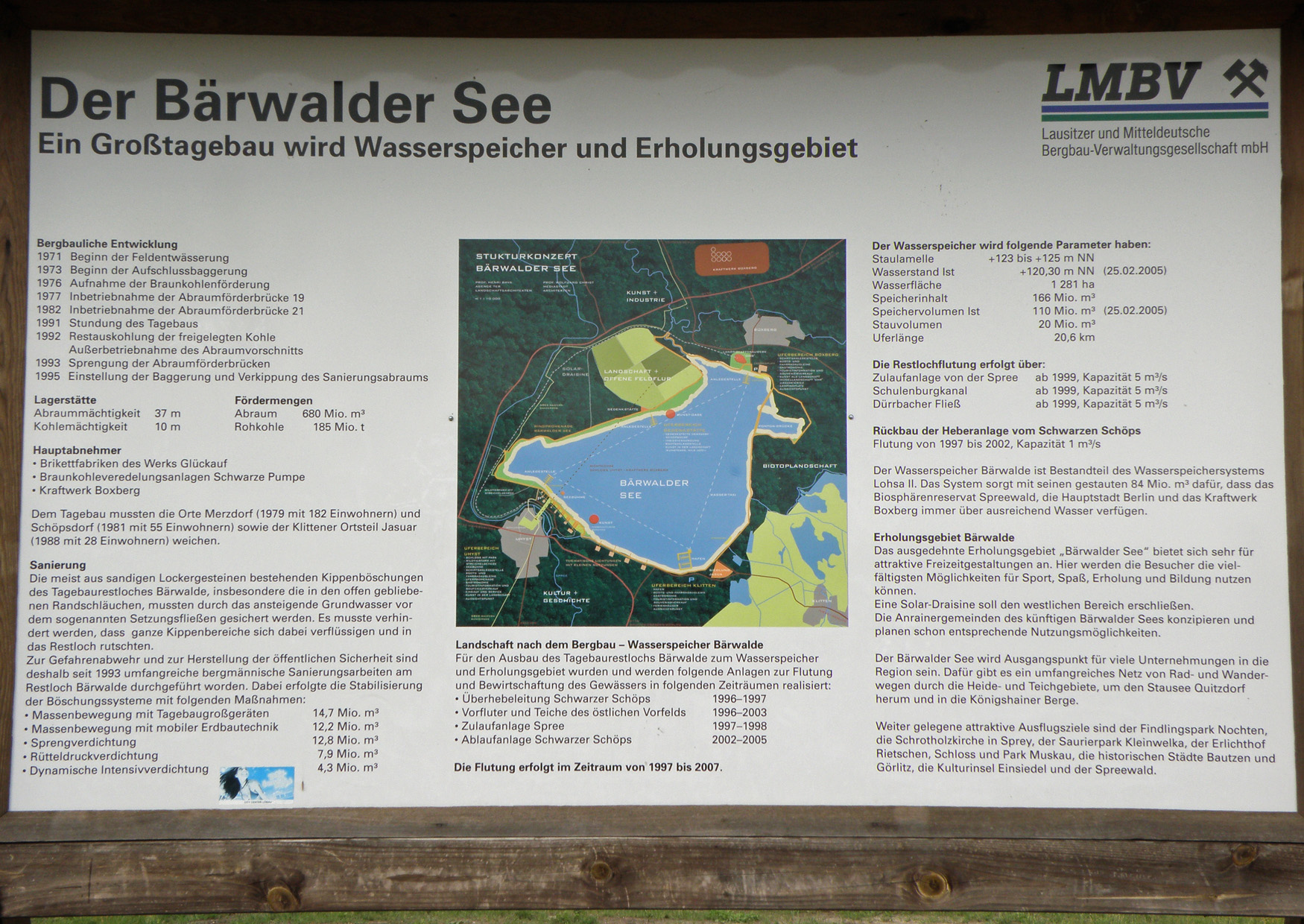 Der Bäralder See bei Boxberg im Jahr 2009, Infotafel