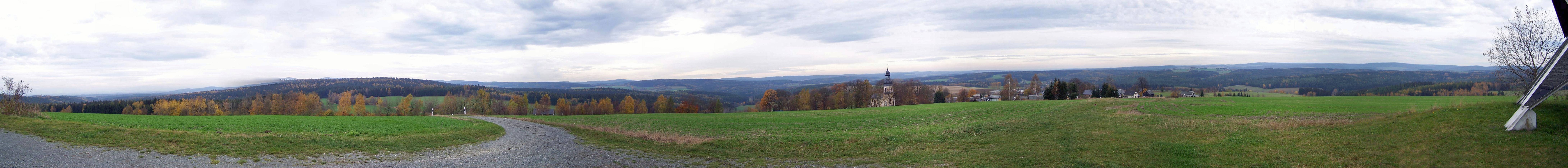Das Panorama vom Wirtsberg bei Landwüst im Vogtland
