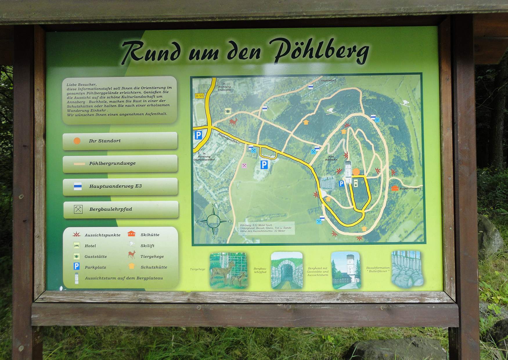 Der Pöhlberg bei Annaberg Buchholz - Informationstafel für Wanderer