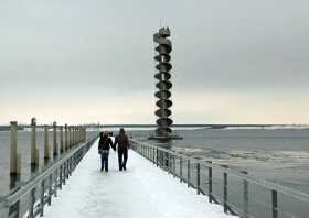 Pegelturm Goitzsche im Winter