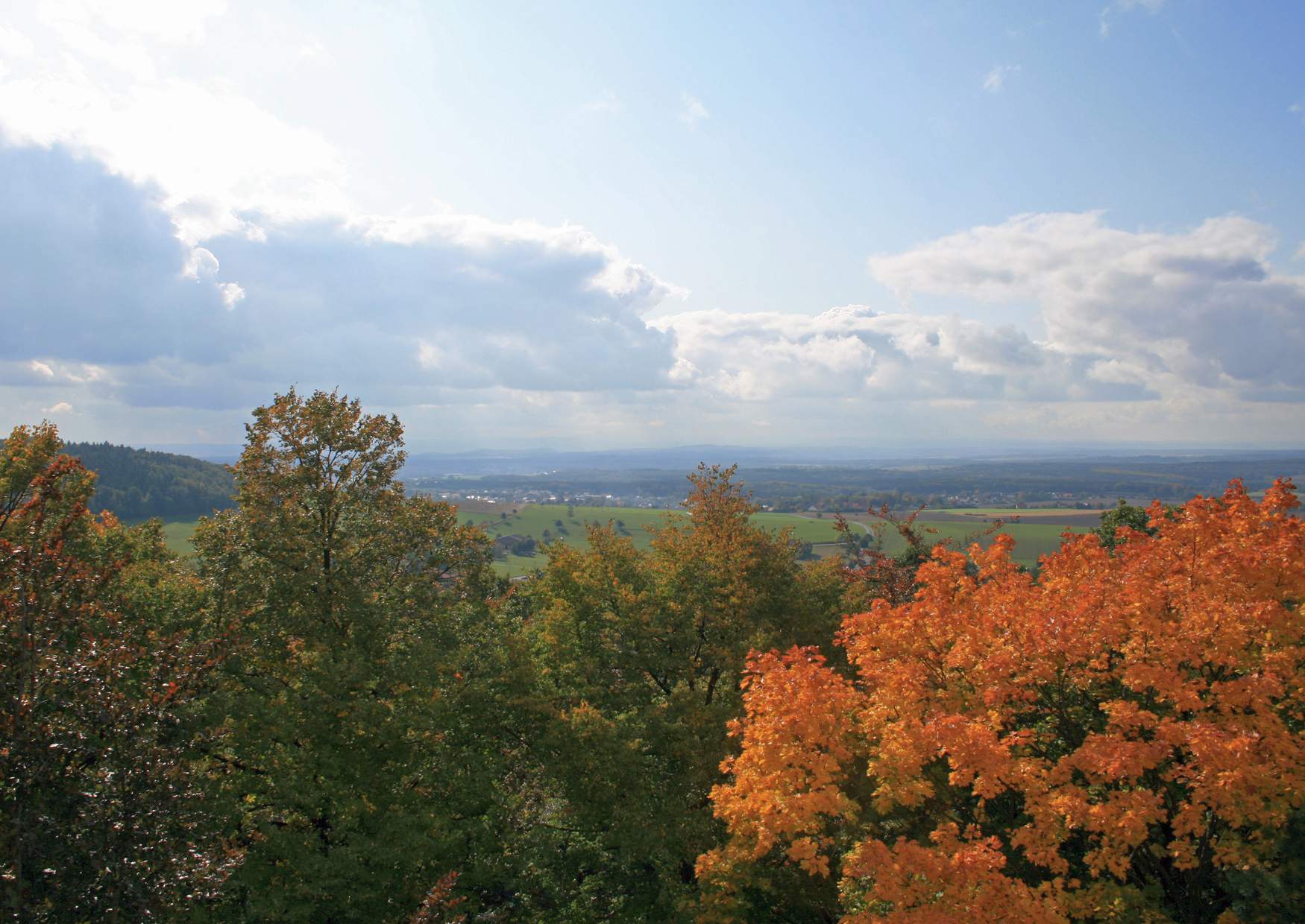 Schwedenstein der Blick vom Aussichtsturm nach Süden