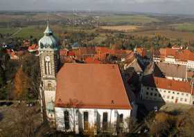 Burg Stolpen Blick auf die Kirche von Stolpen