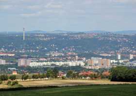 Blick zum Schönfelder Hochland von der Babisnauer Pappel