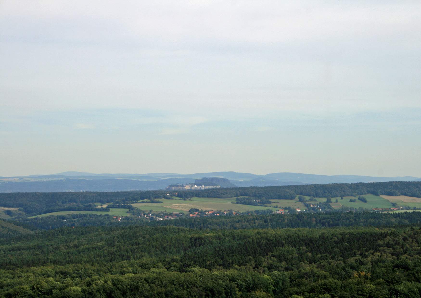 Der Blick zur Festung Königstein und zum Lilienstein