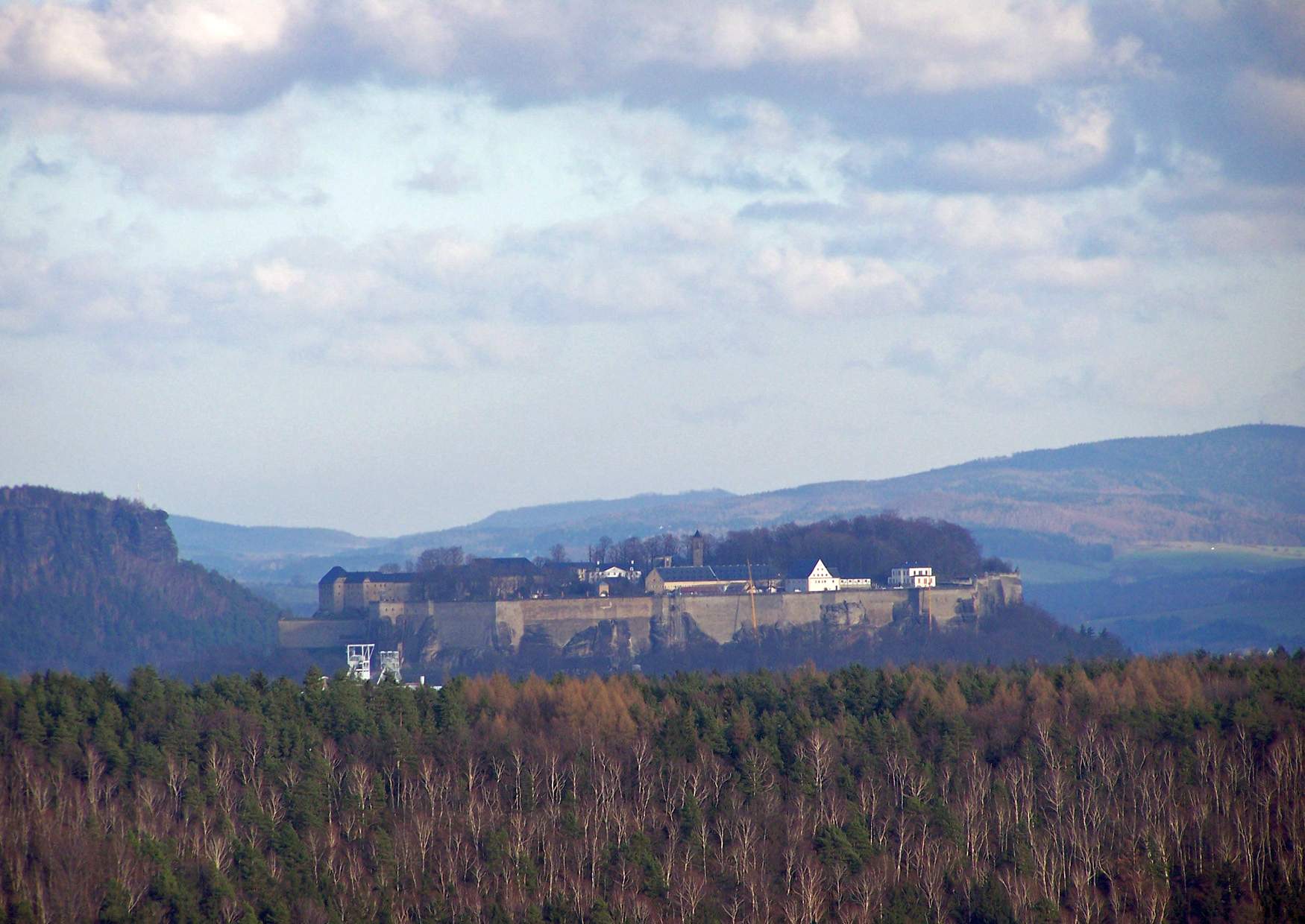 Cottaer Spitzberg, Blick zur Festung Königstein