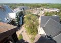 Blick vom Bergfried der Burg Mildenstein in den Burghof