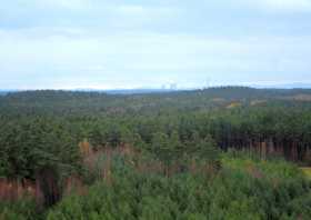 Kraftwerk Boxberg vom Aussichtsturm Felixsee