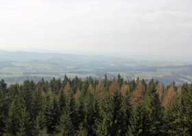 Blick vom Aussichtsturm auf dem Tanzplan nach Ottendorf und Lichtenhain