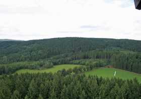 Blick vom Aussichtsturm auf dem Weifberg Richtung Sektor 4 nach Nordwesten