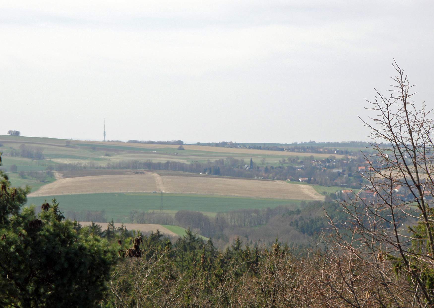 Aussichtsturm Elbersdorf Blick nach Dresden