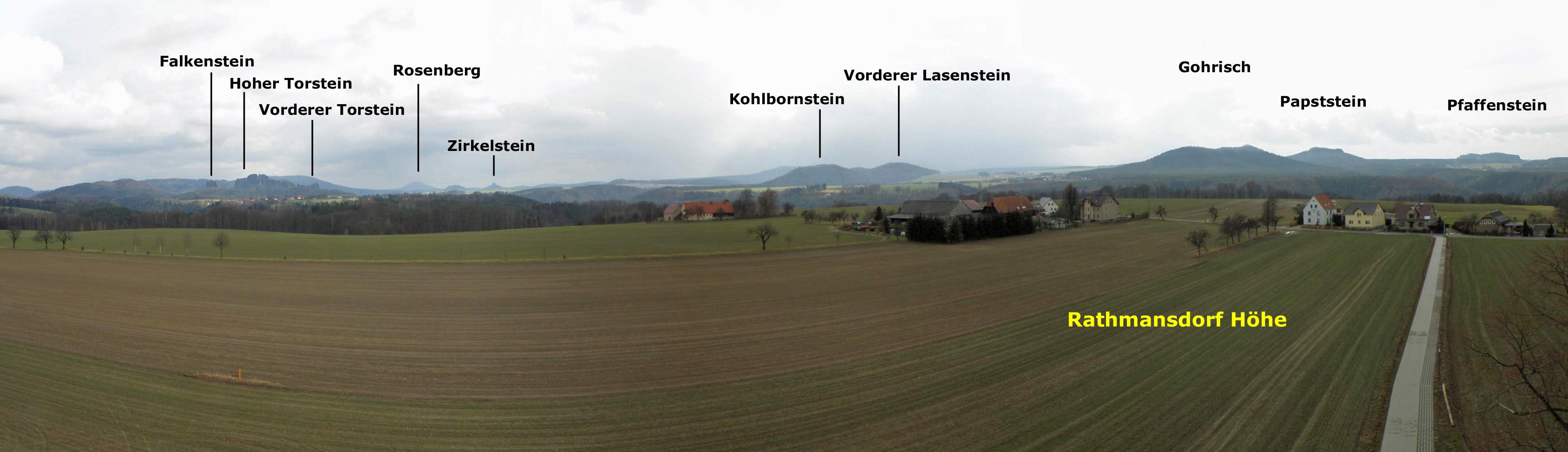 Panorama vom Aussichtsturm Rathmannsdorf-Höhe in Richtung Süden