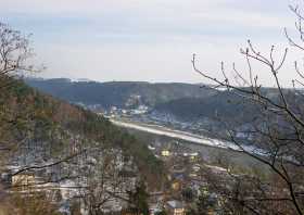 Blick vom Aussichtsturm Bad Schandau elbaufwärts