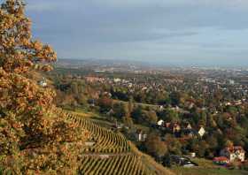 Der Blick vom Aussichtspunkt Bismarcksäule Radebeul