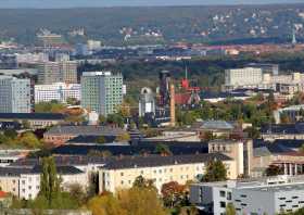 Fichteturm Blick auf die Lukaskirche