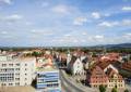 Der Blick vom Reichenturm in Bautzen in Richtung Görlitzer Landeskrone