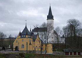 Das Schlosshotel Purschenstein bei Neuhausen im Erzgebirge in Sachsen