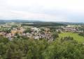 Der Blick vom König-Albert-Turm auf dem Borberg auf Kirchberg, 7 Hügel Einkaufszentrum