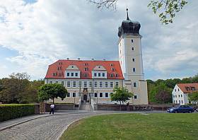 Das Barockschloss Delitzsch, eine Sehenswürdigkeit und ein Ausflugsziel, nördlich von Leipzig in der Stadt Delitzsch.