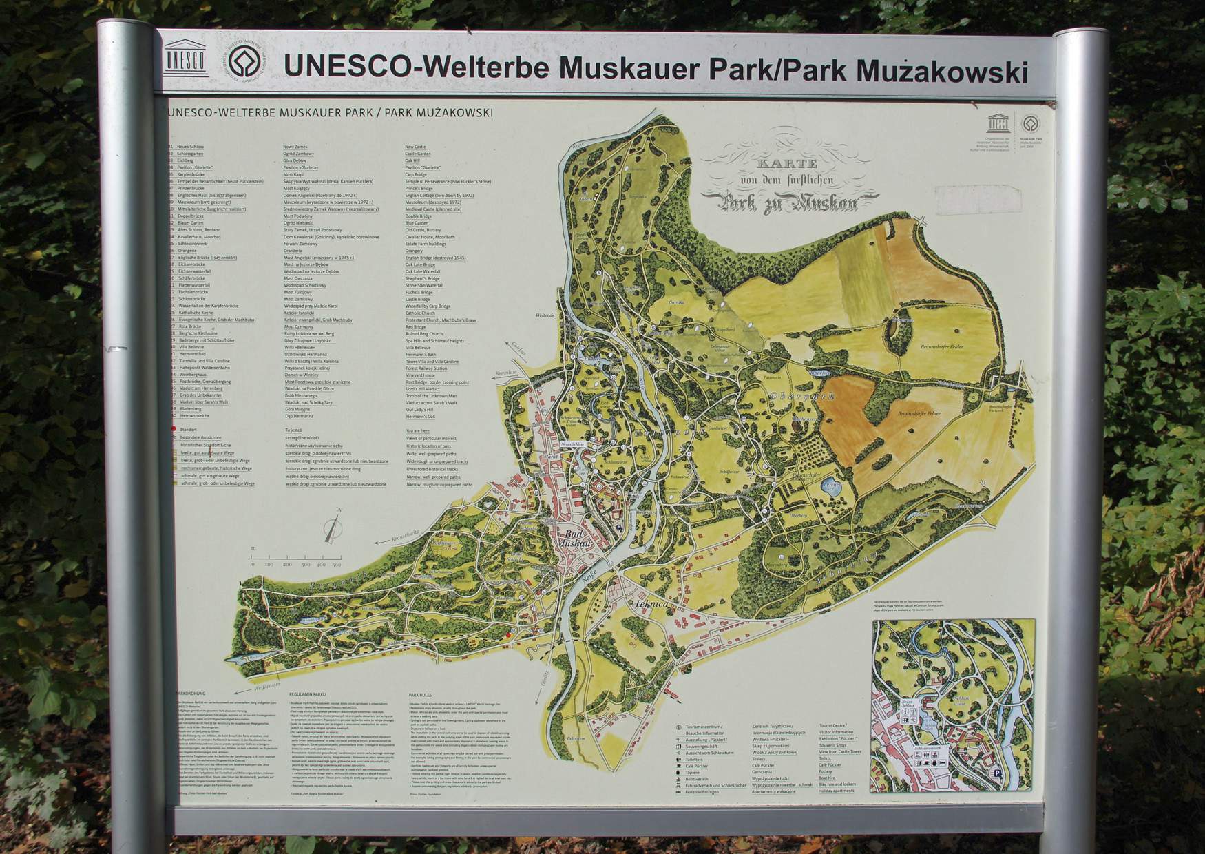 Plan Park Bad Muskau Fürst Pückler Park