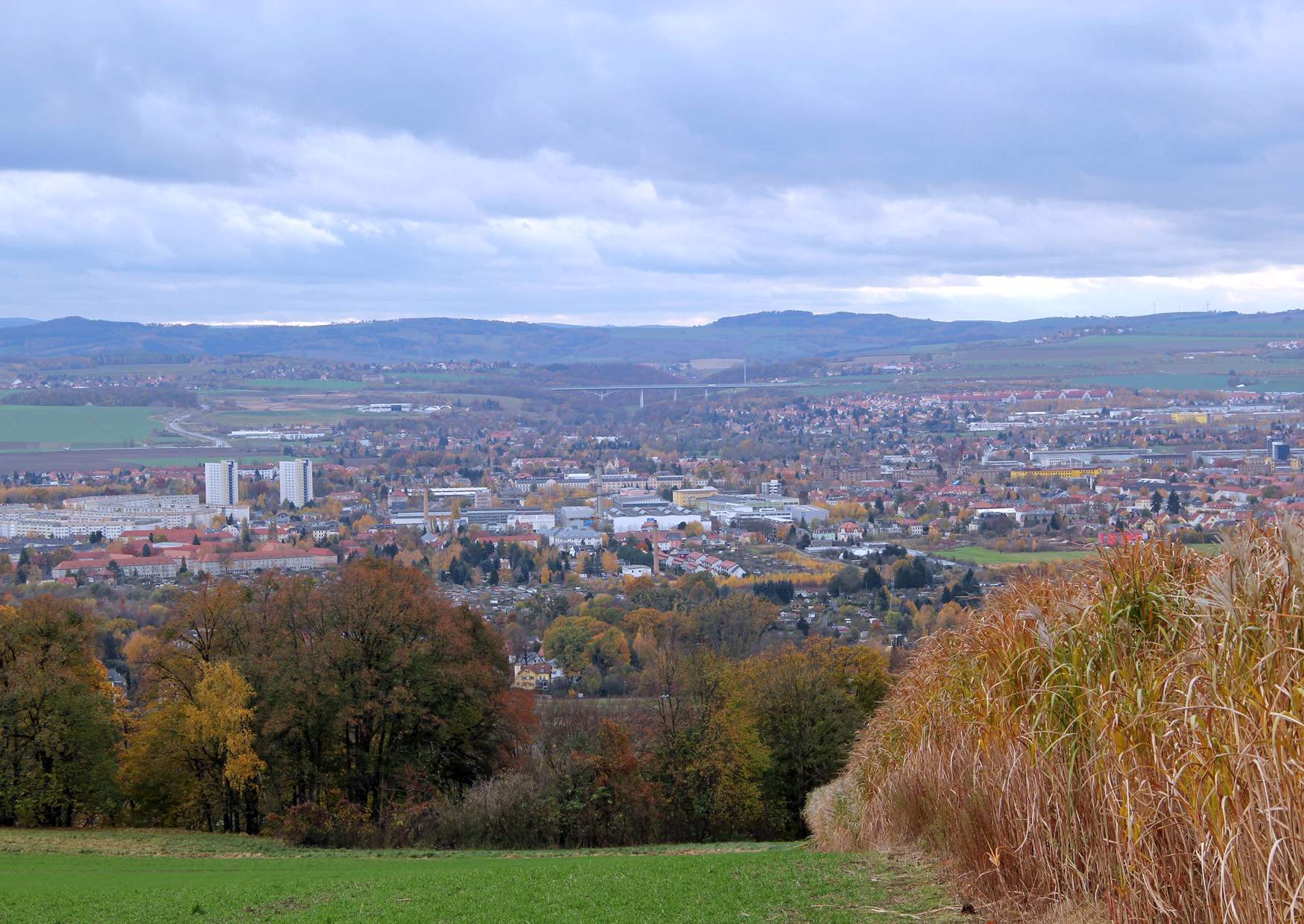 Aussichtspunkt Rockauer Höhe der Blick ins Lockwitztal