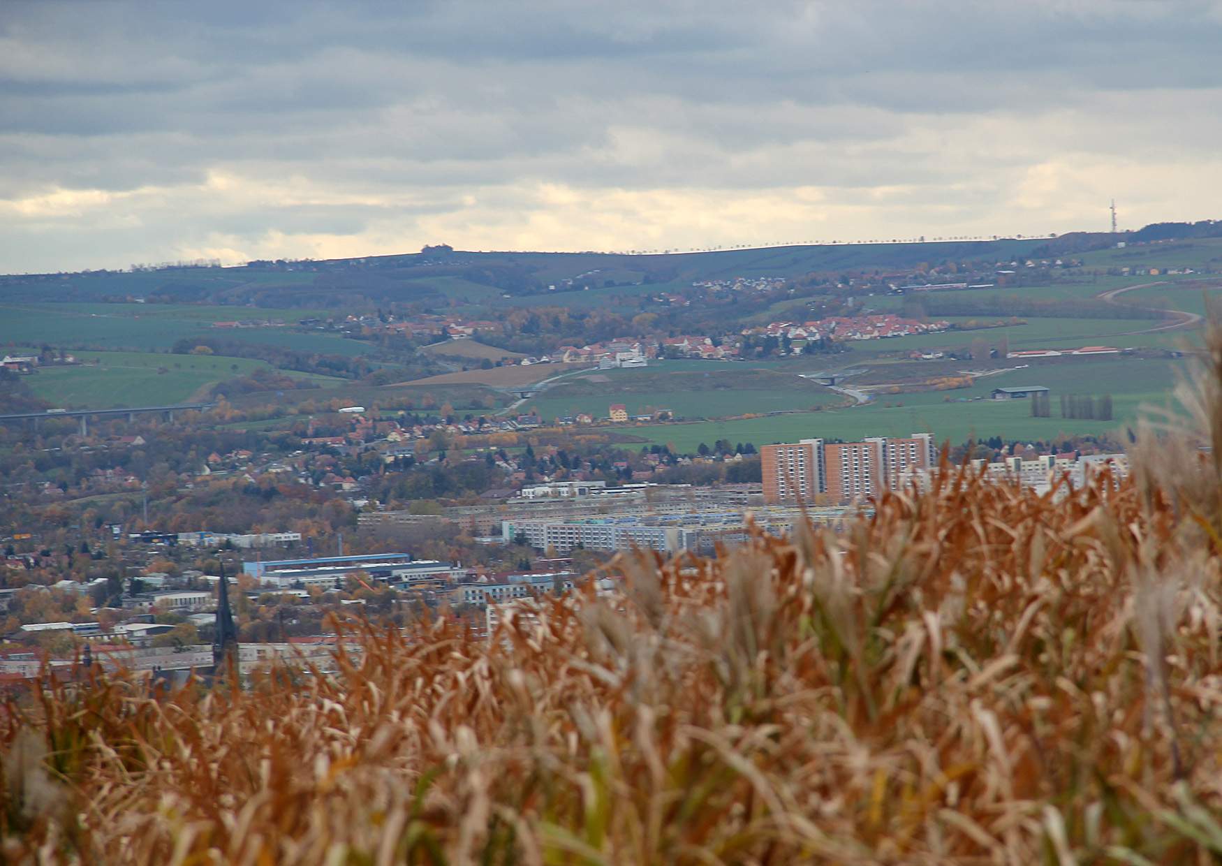 Sachsens Hiefel der Blick auf Dresden Nickern und Prohlis