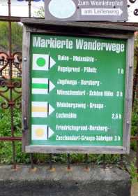 Pillnitz Tafel mit markierten Wanderwegen