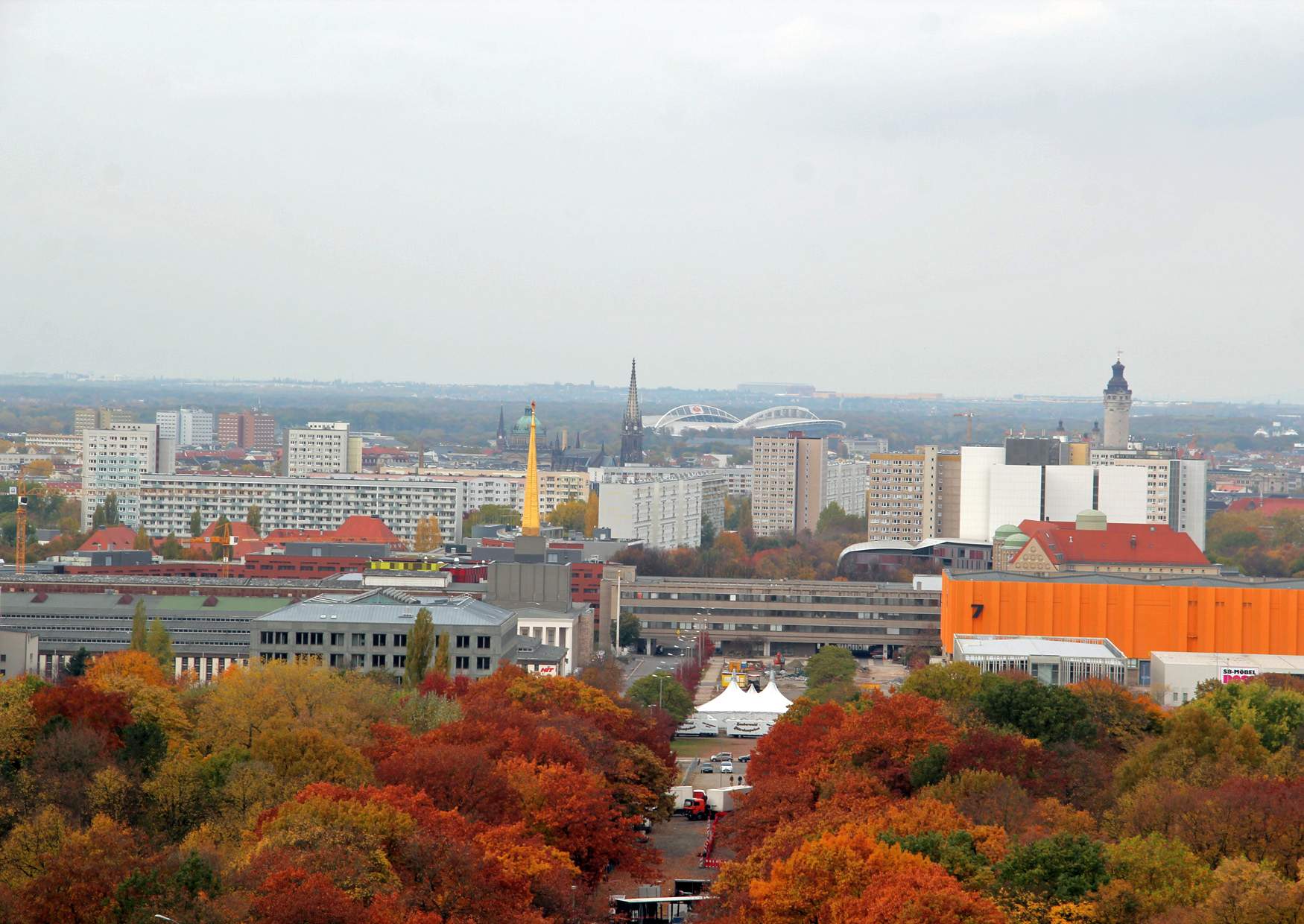 Leipzig Zentrum Blick vom Völkerschlachtdenkmal