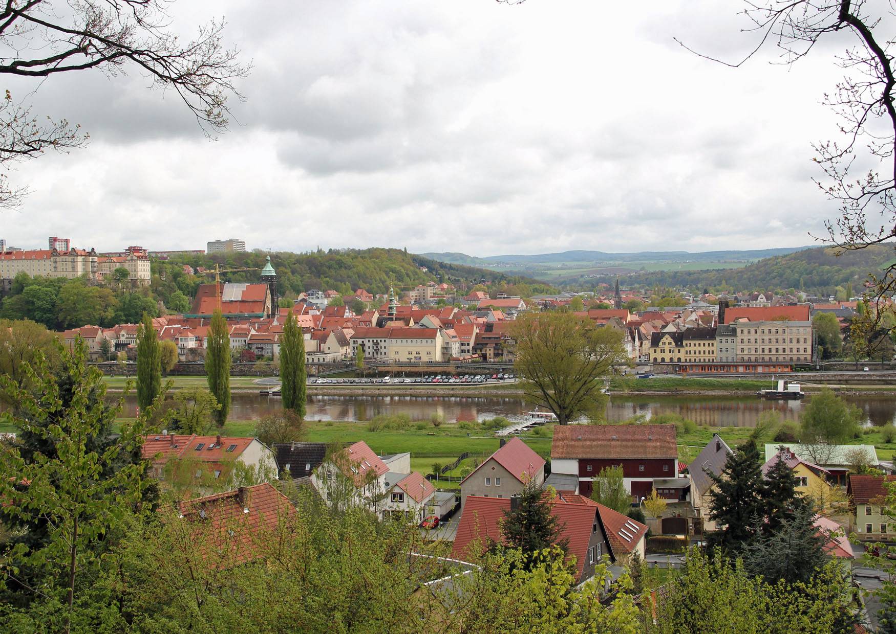 Blick Pirnaer Altstadt Karl-Büttner-Straße Ecke Burglehnstrasse