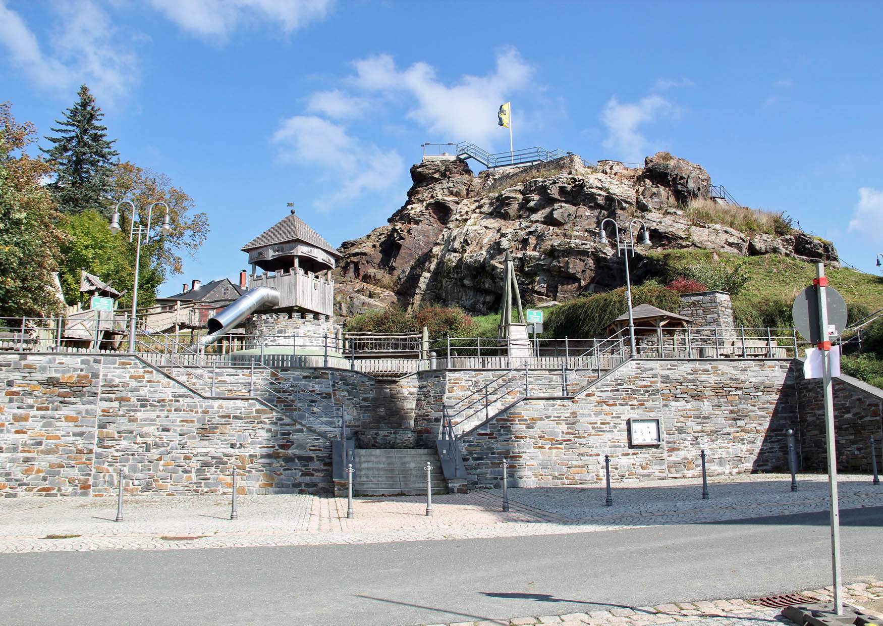 Aussichtsfelsen Alter Söll vom Obermarkt Schöneck