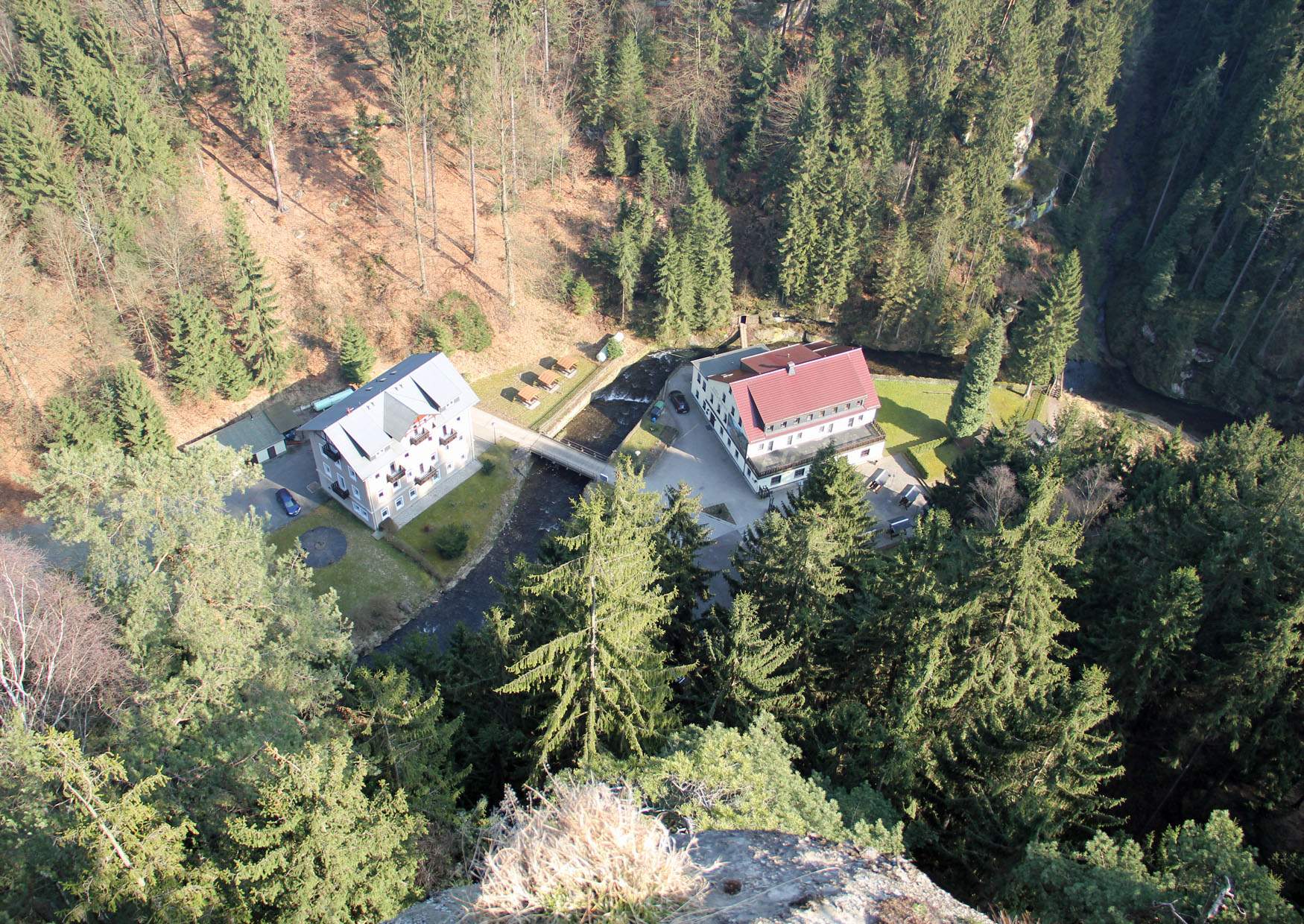 Blick ins Polenztal vom Aussichtspunkt auf dem Hockstein