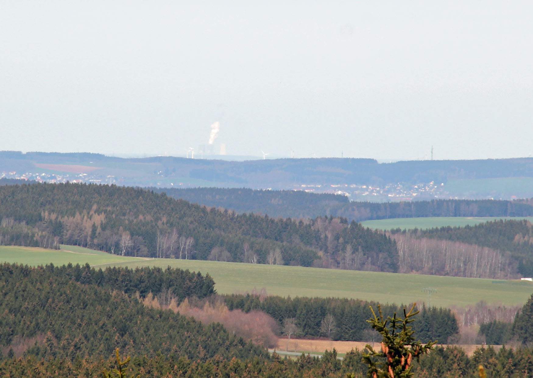 Aussichtsfelsen Greifensteine Blick Richtung Völkerschlachtdenkmal