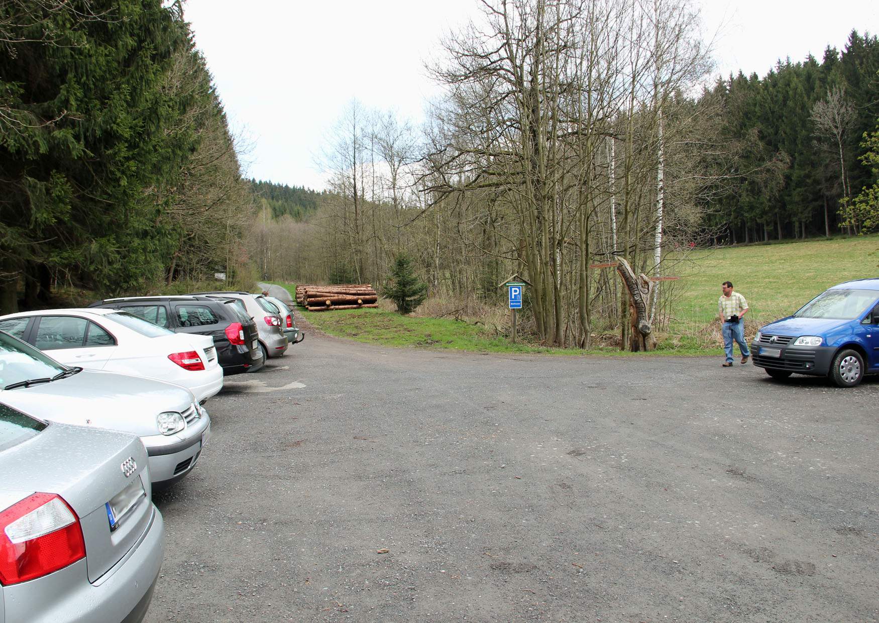 Parkplatz Anfahrt Blockhausen Dorfchemnitz Erzgebirge