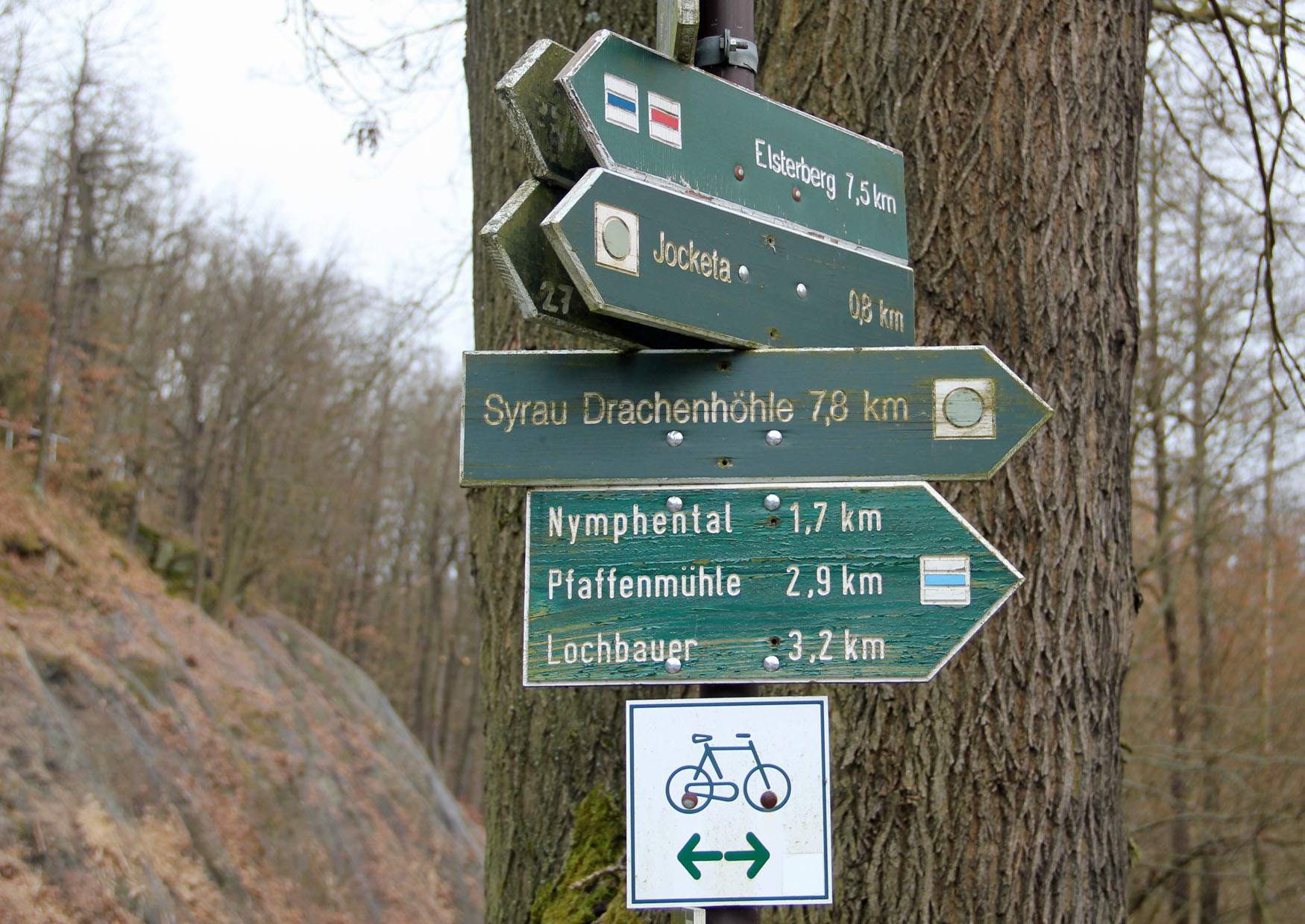 Wanderwege und Radwege im Elstertal