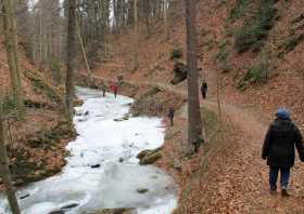 Vereister Wasserfall Dresdner Heide