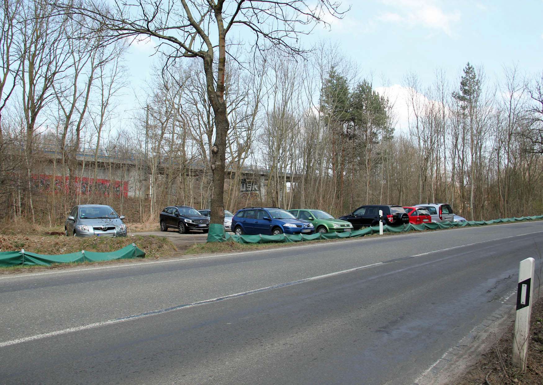 Parkplatz bei Langebrück Dresdner Heide
